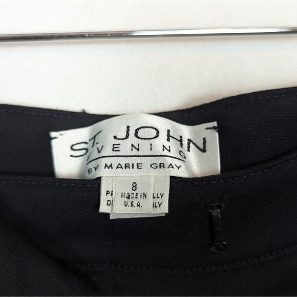 St. John Evening Black Embroidered Flare Leg Pants Size 8 - Picture 8 of 8